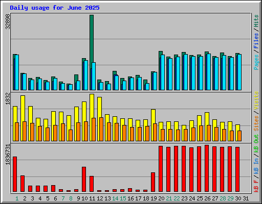 Daily usage for June 2025